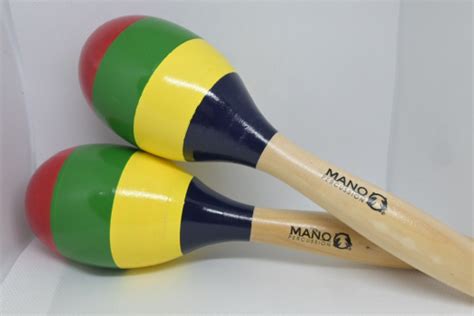 Maracas Wooden Ed765 Pair Multi Coloured