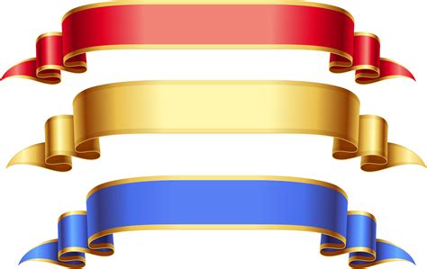 Large Transparent Red Gold Blue Banners Png Picture Banners Clipart