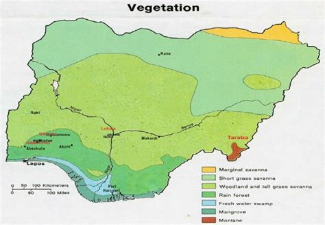 Vegetation Map Of Nigeria Showing The Sampling Sites Download