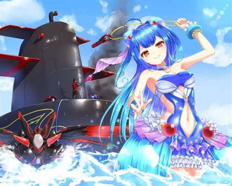 Eyes Water Long Blue Breasts Character Red Tagme