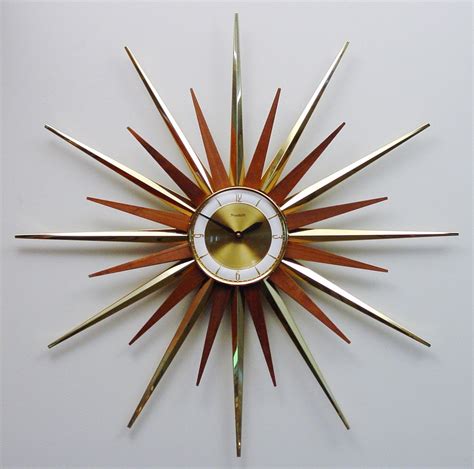 Mid Century Modern Starburst Wall Clock By Forestville Atomic Etsy