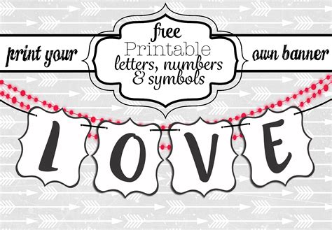 No physical products will be shipped to you. Free Printable Black and White Banner Letters | DIY SWANK