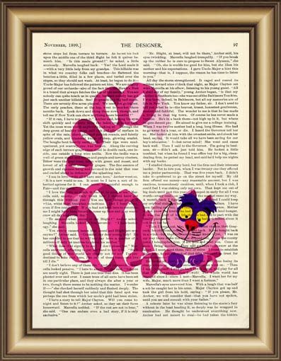 Alice In Wonderland Cheshire Cat Quote Dictionary Art Print Wall Poster
