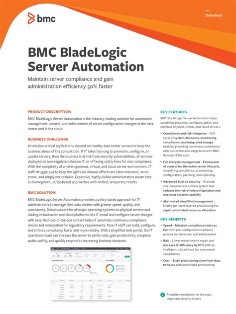Bmc Bladelogic Server Automation Maintain Server Compliance And Gain