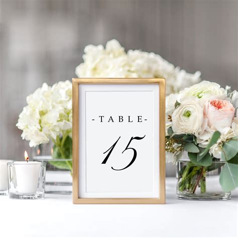 Printable elegant table numbers traditional wedding table | Etsy