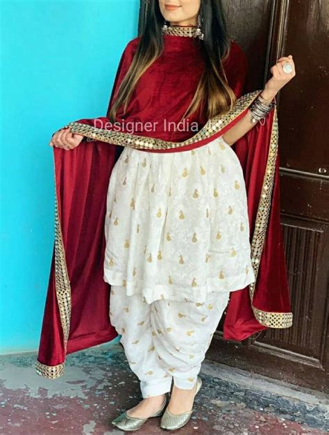 Punjabi Patiala Frock Style Suit Latest Indian Designer Salwar Etsy