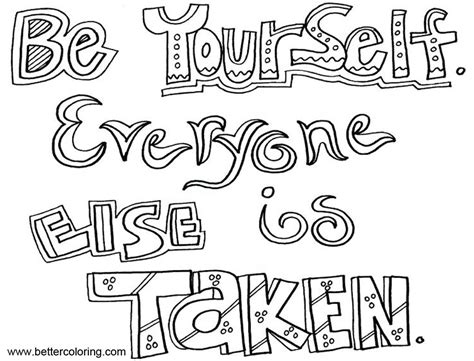 Growth Mindset Quotes Coloring Pages Be Yourself Free Printable