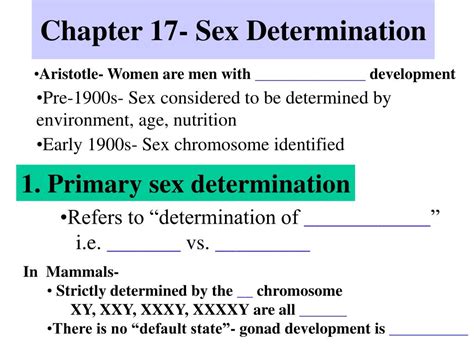 Ppt Chapter 17 Sex Determination Powerpoint Presentation Free Download Id 3288339
