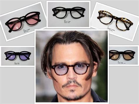 sunglasses vintage johnny depp men frame retro clear tinted lens fashion glasses