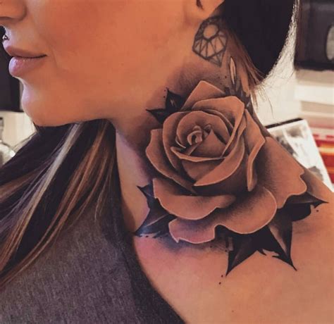 Pin By Robin Jackson On Tattoos Skin Art Neck Tattoos Women Rose