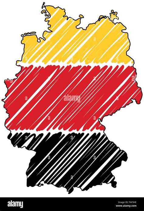 Alemania Mapa Boceto Dibujados A Mano Ilustración Del Concepto De