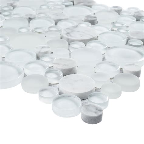 Multilemulti Tile White Glass And Carrara Bubble Mosaic Tile Wholesale