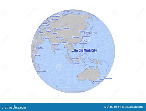 Map Showing Ho Chi Minh City Vietnam On The World Map Stock