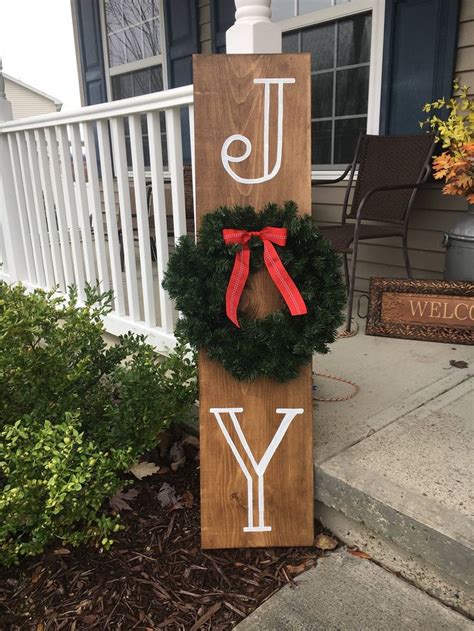 Joy Wood Sign Outdoor Christmas Holiday Decoration Etsy Diy Holiday
