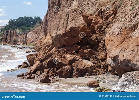 Seaside Coastal Erosion Stock Photo Image Of Clayey 99539146