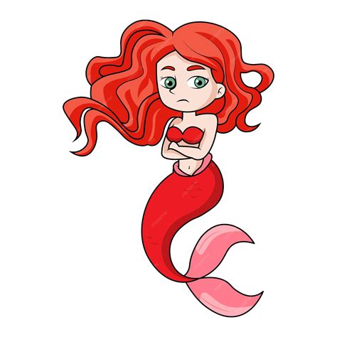 Premium Vector Cute Mermaid Cartoon Clipart