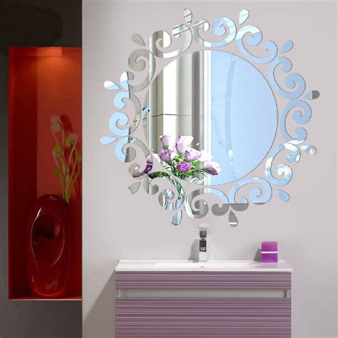 Funlife 3d Three Dimensional Wall Stickers Bathroom Mirror Decorative