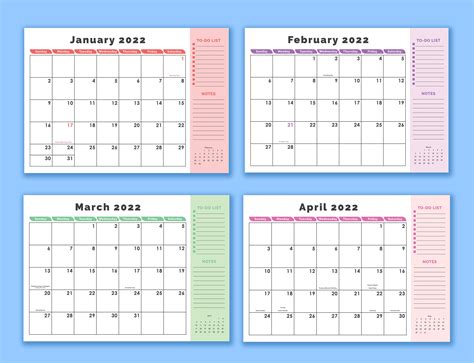 Printable 2022 12 Month Calendar With Holidays Instant Etsy Australia
