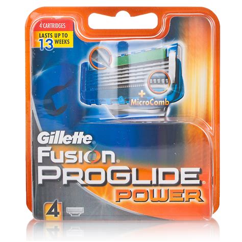 gillette fusion proglide power blades 4 shaving chemist direct