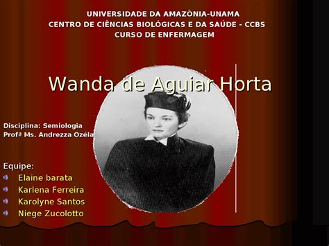 Teorias De Enfermagem Wanda De Aguiar Horta 1926 A 1981 Trabalhos