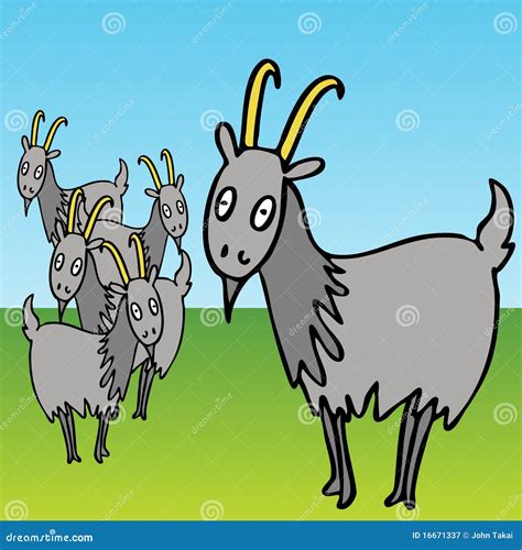 Goats Stock Vector Illustration Of Doodle Goat Grazing 16671337