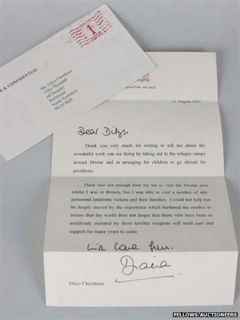 last princess diana letter to be auctioned for £3 000 bbc news