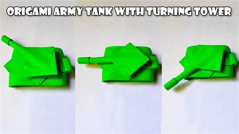 танк из бумаги How To Make A Paper Origami Army Tank With Turning