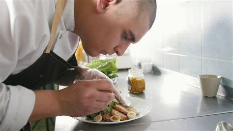 Chef Carefully Preparing A Dish Free Stock Video