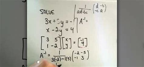 How to Solve a 2x2 system of linear equations with inverses « Math