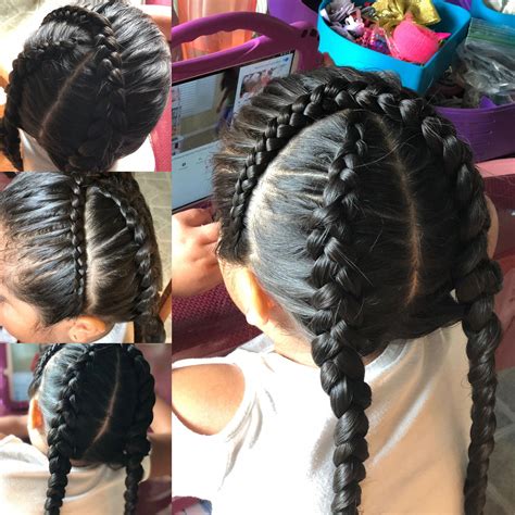 The plait is a popular hairstyle because it's easy to do, neat and pulls a lot of the hair back off the face. Pin by Mia on Hair styles | Plaits hairstyles, Kids ...