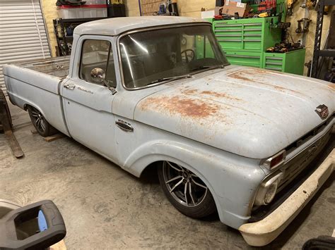 My 66 F100 With Crown Vic Front And Mustang Irs Rear On Airbags