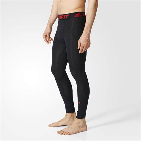 Adidas Techfit Recovery Mens Black Climalite Compression Long Tights