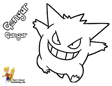 Gengar Pokemon Coloring Pages Sketch Coloring Page