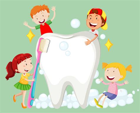 Children Cleaning Tooth With Toothbrush 455222 Vector Art At Vecteezy