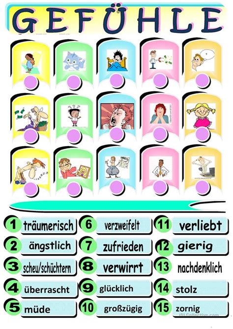 Gefühlskarten zum ausdrucken therapie | es ist gar nicht so einfach, im dschungel der vielen geburtstage den überblick zu behalten! Gefühle Arbeitsblatt - Kostenlose DAF Arbeitsblätter