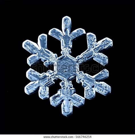 Macro Snowflake Ice Crystals Present Natural Stock Photo