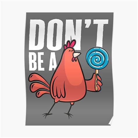 Dont Be A Cock Sucker Funny Illustrated Rooster Holding Sucker