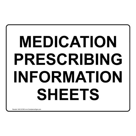 Information Sign Medication Prescribing Information Sheets