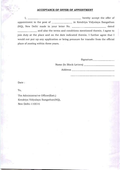 Usually a letter of appointment is an official letter; Appointment Offer Acceptance Letter - How to write an appointment Offer Acceptance Letter ...