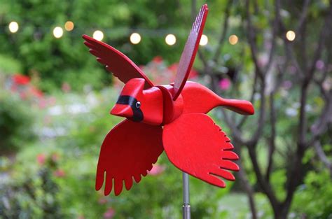 Whirligig Red Cardinal Wooden Bird Whirligig Wooden Bird