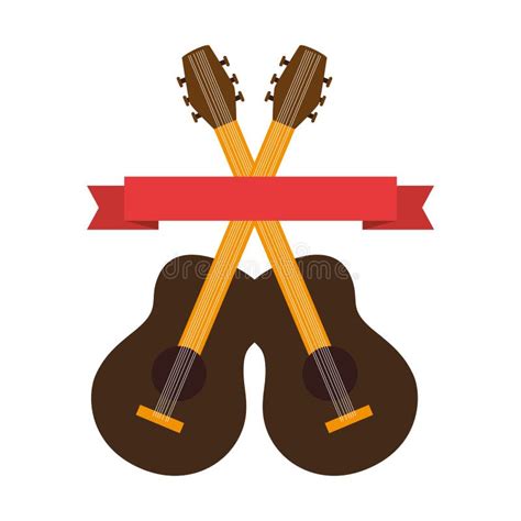 Acoustic Guitar With Musical Notes Stock Vector Illustration Of