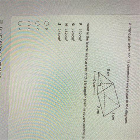 A Triangular Prism And Its Dimensions Are Shown In The Diagram What Is The Lateral Surface Area