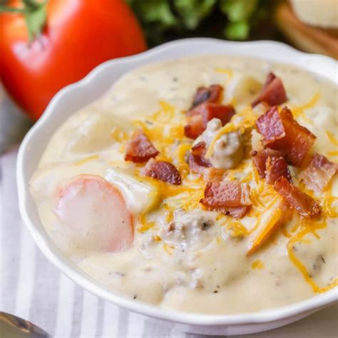 Start it in the morning, watch your team win, then come home to a creamy, cheesy, rich soup studded with kernels of sweet corn, bits of onion and celery, and juicy bites of tomato. Hearty Crockpot Cheeseburger Soup Recipe | Lil' Luna