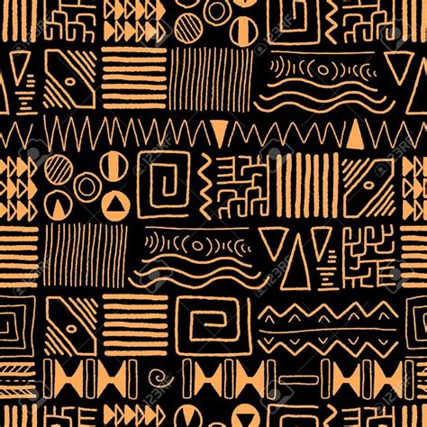 A Black And Gold Pattern With Different Shapes