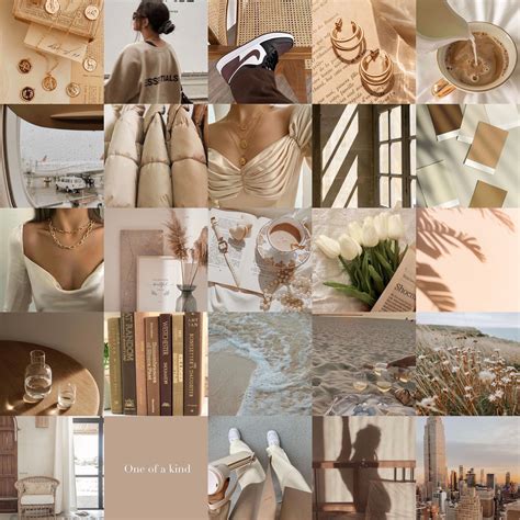 Neutral Beige Aesthetic Photo Wall Collage Kit Boujee Etsy Hot Sex