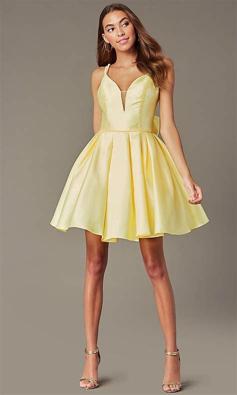 Short Homecoming Party Dress With Detachable Bow Homecoming Dresses