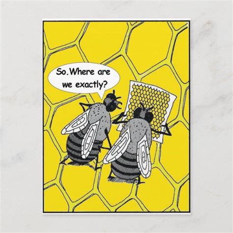 The Lost Bees Humour Postcard In 2021 Cartoon Bee Bee