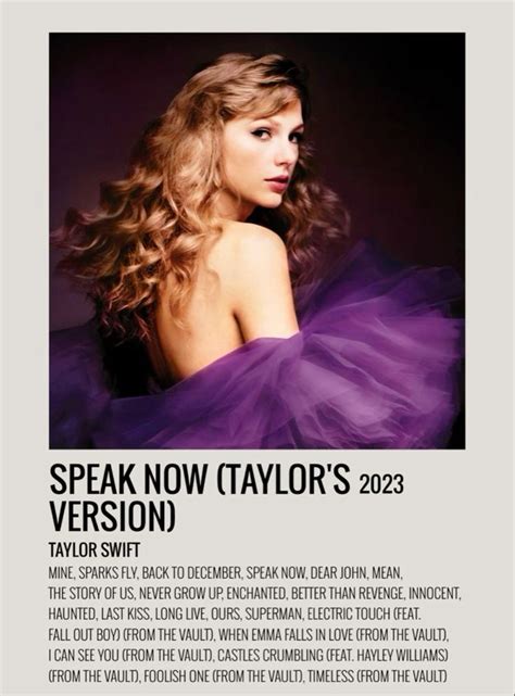 Taylor Swift Vault Tracks Speak Now