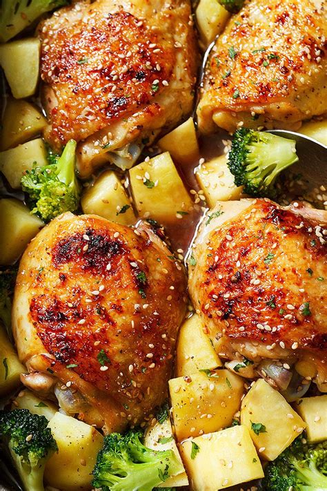 Skip the takeout and make this chinese chicken and broccoli at home. Honey Garlic Chicken Recipe with Broccoli and Potatoes — Eatwell101