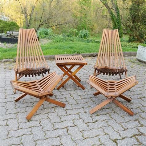Folding timber table for indoor, outdoor and domestic use party hiking for xmas. Retro Kentucky Stick Chairs, Footstools and Table ...